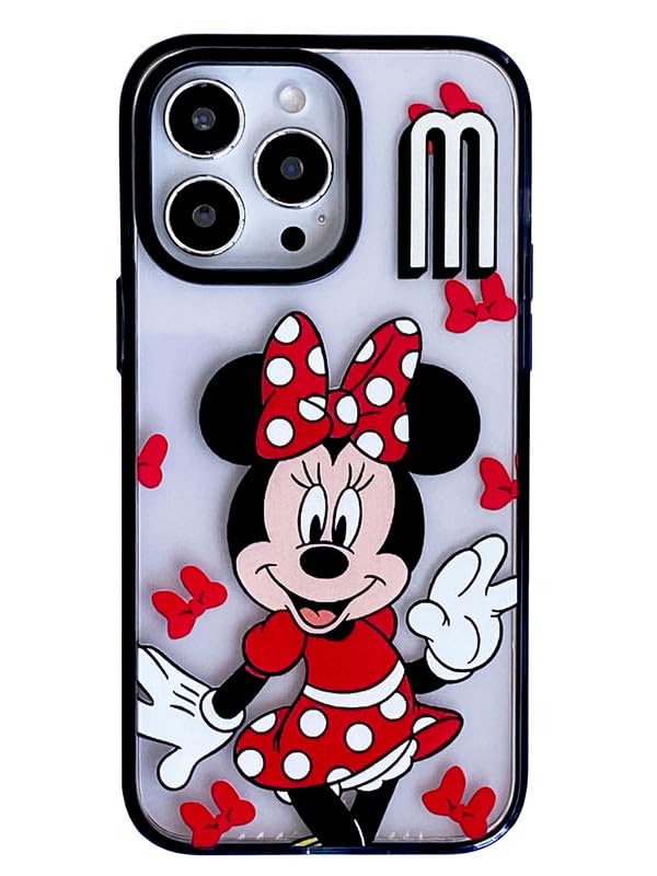 TRurimfor iPhone Case Cute Cartoon Character Minnie & Mickey Mouse Girly for Girls Kids Boys Phone Cases Cover Fun Design Kawaii Advanced TPU Protective Case for iPhone 14 Pro Max(B-Mini)