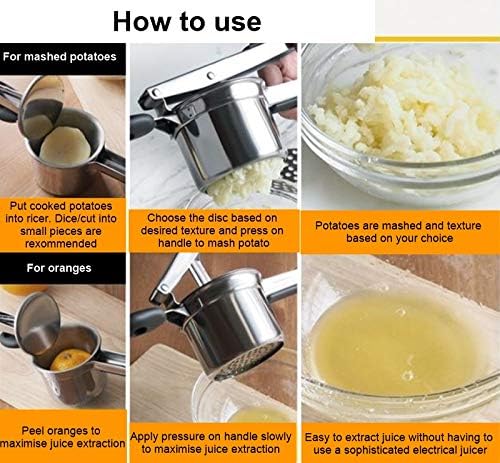 Generic Potato Ricer,Mashed Potatoes Masher,Baby Food Mill,Ricer For Mashed Potatoes image 6 of 9 B08R3JZTSD