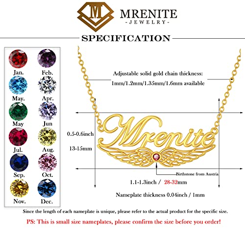 MRENITE 10k 14k 18k Solid Yellow Gold Personalized Name Necklace – Dainty Nameplate Jewelry - Custom Any Name Gift for Her Women Daughter Wife3