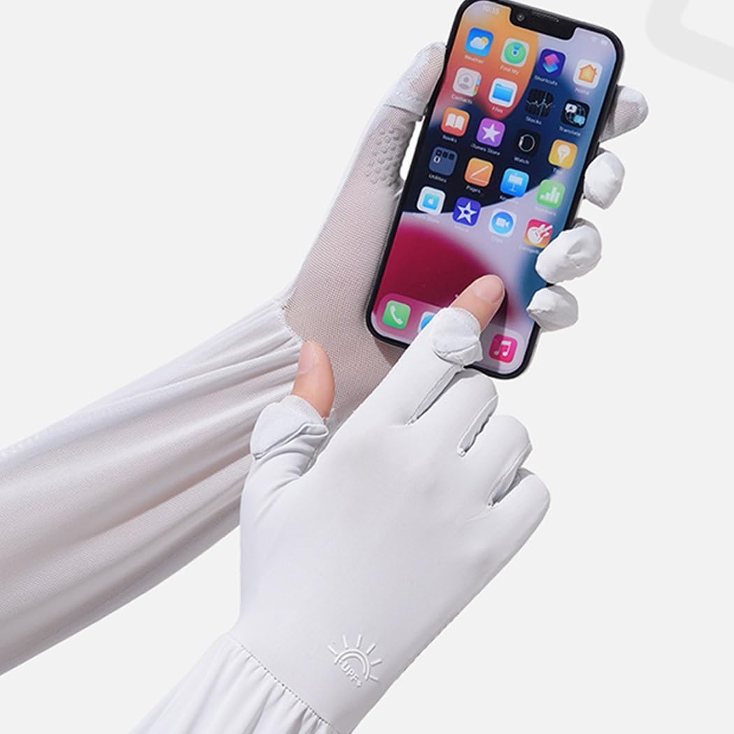UV-Schutz, kühlende Armwärmer mit Vollfinger-Handschuhen, UPF50+ Sonnenschutz-Arm-Ärmel-Handschuhe, Flip-Tip-Finger, Touchscreen-Design, rutschfeste Handfläche
