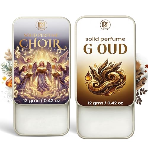 Image of Dr.Mashur Solid Perfume |G oud&Choir Alcohol Free Wax Perfume Balm, Long Lasting | Pocket Tin 12g, Pack Of 2| Non Greasy Smooth Glide, Travel Friendly Men And Women