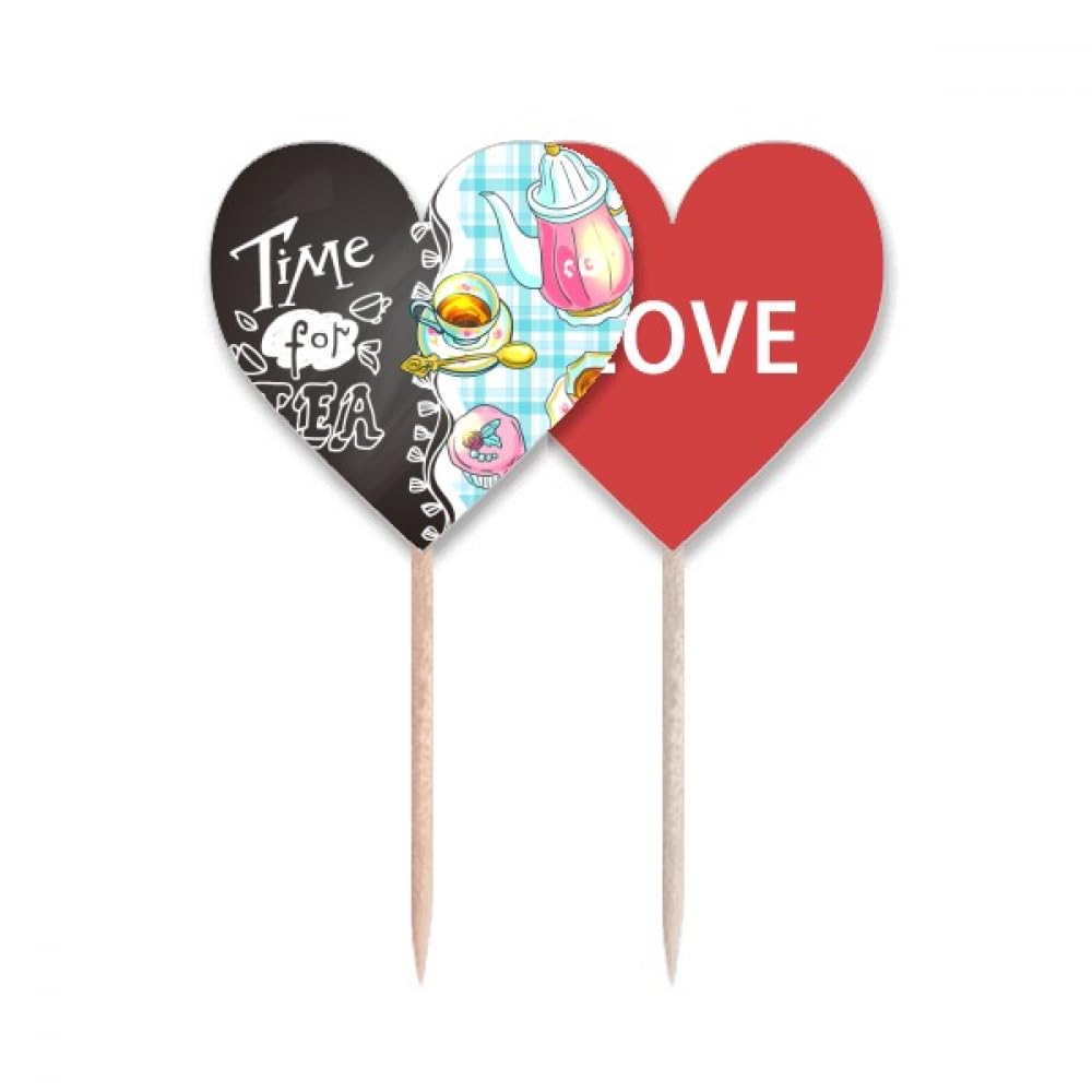 Cure-dents Drapeau France pour Cupcake et Décoration Théière Love Heart
