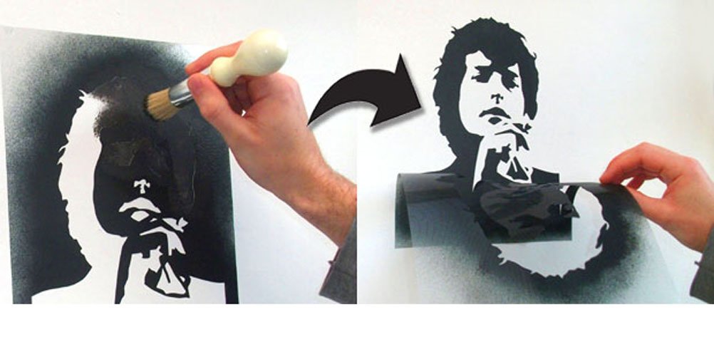 Johnny Cash Retrato Plantilla Varios Plantilla Tamaños Retro Icónico Retrato Decorativo & Manualidades Pintura Lienzo Arte, Paredes, Telas, Muebles Reutilizable Plantillas - 77x93cm