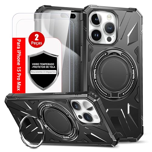 Capa Capinha Case Compativel Com iPhone 15 Pro Max e 2 peças De V...