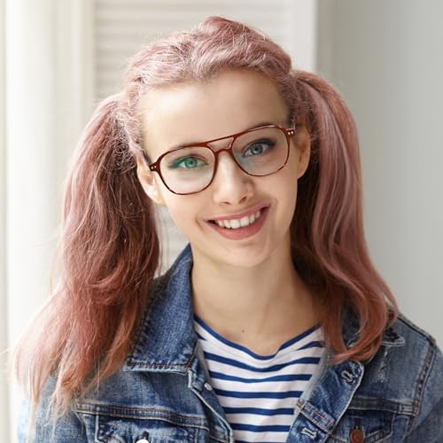 Image of FEISEDY Blue Light Blocking Glasses Women Men Square Computer Lightweight Pilot Glasses Anti Eyestrain & UV Glare B0141