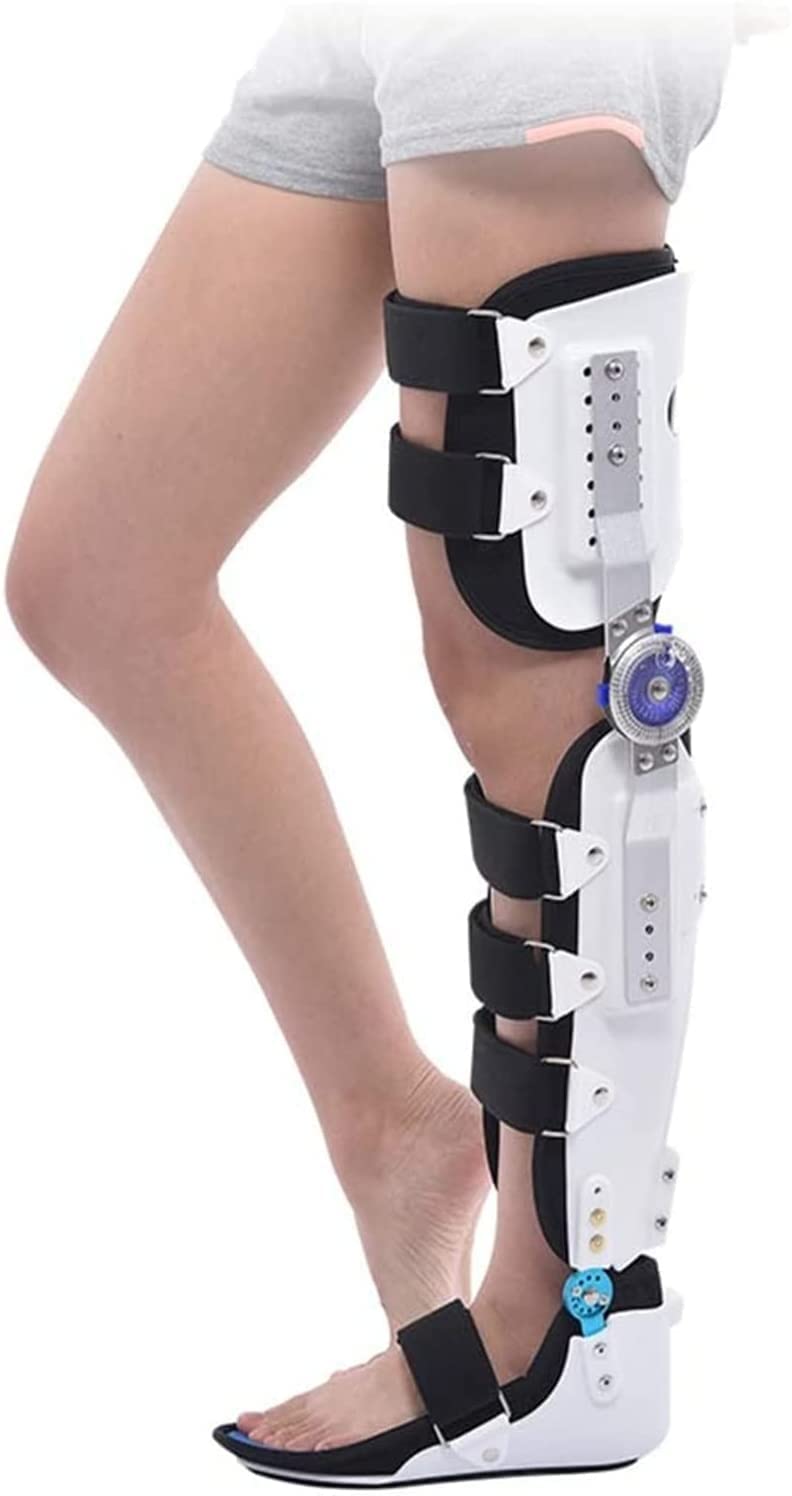 Rodillera transpirable con bisagras, ajustable, con bisagras, soporte de pierna recta, férula de rodilla para esguinces de rodilla, ligamentos, lesión articular, hiperextensión 22.7.27 (blanco