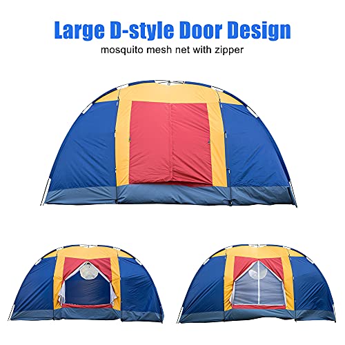 Livebest 12.5Ft Camping Tent 8 Person With Portable Bag, Lightweight Waterproof Dome Tent, Easy Set Up Adults Kids Family Camping Hiking Tent For Hiking Traveling, Blue #TOP3