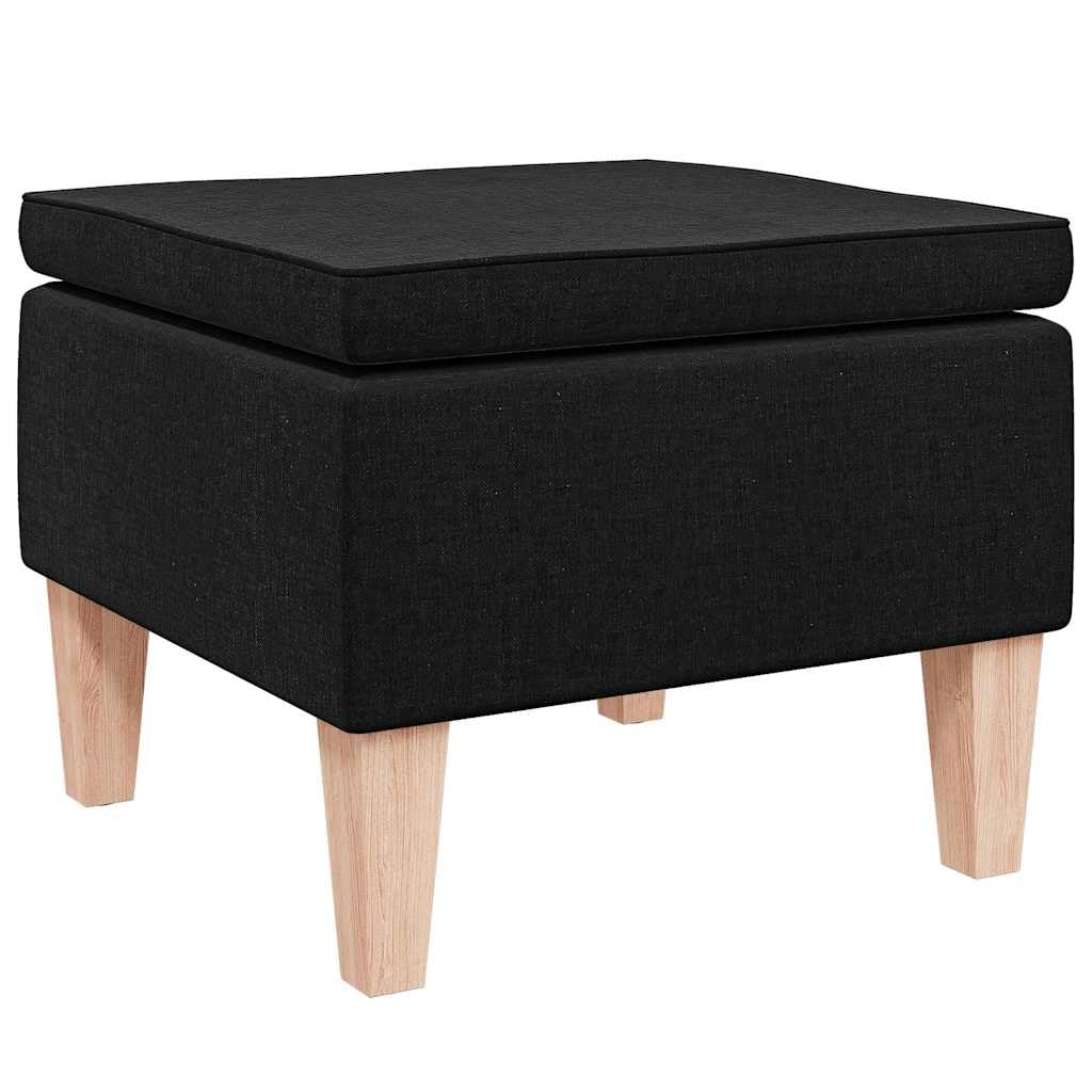 Tabouret avec pieds en bois noir tissu léger de 6kg facile à déplacer