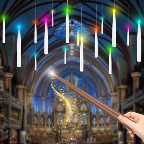 Color Changing Floating Candles with Magic Wand Remote, Holiday Decorations