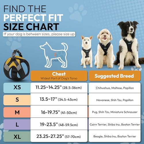 Image of Gooby Soft Mesh X Step in Dog Harness - Yellow, Small