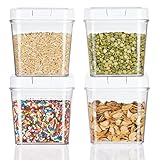 MEDIDAS COMPACTAS: Con un tamaño de 10,2 cm x 10,2 cm x 10,4 cm cada uno y 0,5 litros de capacidad, estos botes para cocina son adecuados para distintos alimentos y para objetos pequeños.