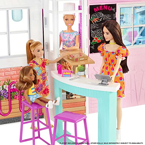 Barbie Cook ‘N Grill Restaurant Playset With Barbie Doll, 30+ Pieces & 6 Play Areas Including Kitchen, Pizza Oven, Grill & Dining Booth, Gift For 3 To 7 Year Olds #TOP2