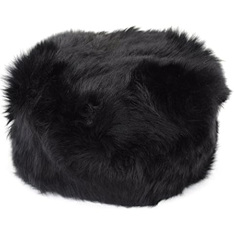 Bushga Ladies Genuine Sheepskin Hat Black - Medium Cover