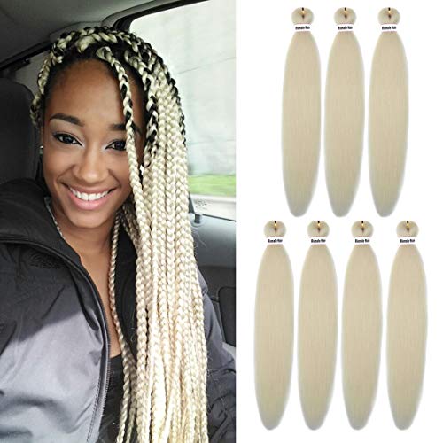 Rismale Pre Stretched Braiding Hair 26" Yaki Texture Ombre Itch Free Crochet Braids Hair Extensions 7Pcs/Lot Hot Water Setting(613#)