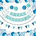 Dekoracje Urodzinowe dla Chłopca/Mężczyzny | 59 Częściowy | W Tym Niebieski Baner Happy Birthday, Balony Urodzinowe | Niebieski Dekoracje | 1/2 Urodziny Dekoracje | Niebieski i Biały