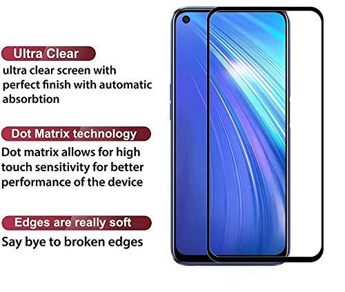 Image of Screen Protector for Realme 7 (Black) Tempered Glass Edge-to-Edge 6D Screen Guard With Installation Kit