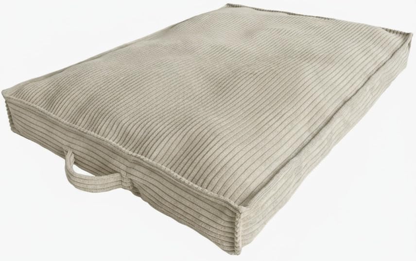 Extrasen Hundebett Hundekissen Cord Große Hunde Waschbar Abriebfest 100 x 70 cm Ecru XXL