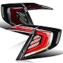 SPEC-D TUNING Smoke Lens LED Bar Tail Lights Compatible with 2016-2021 Honda Civic 4-Door Sedan , Left + Right Pair Assembly
