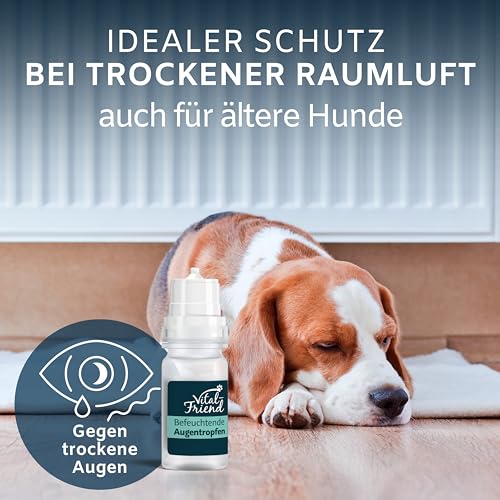Vital-Friend Augentropfen für Hunde, Katzen und Pferde 10 ml, Augenpflege & Befeuchtung bei Entzündungen, Augenreiniger, Unterstützende Pflege bei Bindehautentzündung, konservierungsmittelfrei