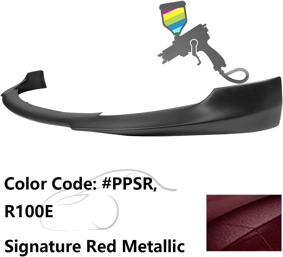 IKON MOTORSPORTS, Front Bumper Lip Compatible with 2017-2023 Tesla Model 3 Sedan, IKON Style Painted #PPSR R100E Signature Red Metallic PP Polypropylene Air Dam Chin Diffuser