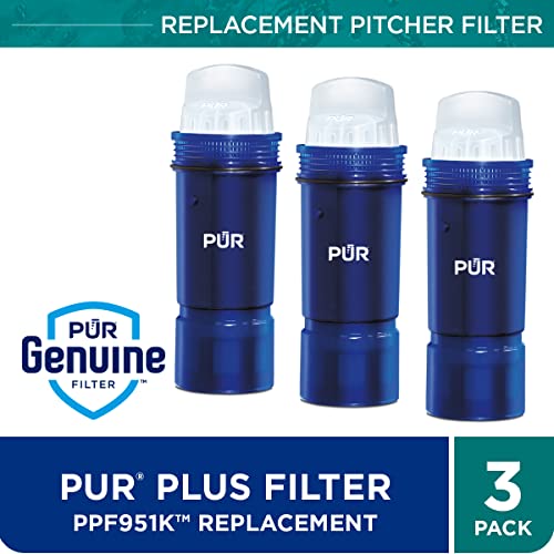 Pur Plus Water Pitcher Replacement Filter With Lead Reduction (3 Pack), Blue Â€“ Compatible With All Pur Pitcher And Dispenser Filtration Systems #TOP1