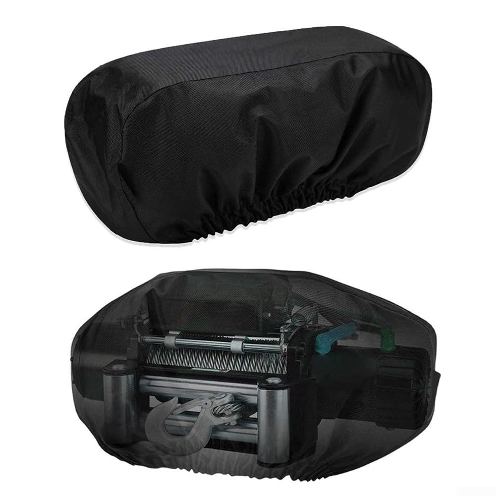 Copertura per verricello elettrico, con fascia elastica, per la maggior parte degli argani elettrici fino a 7.937,9 kg, per verricelli 9719, 48 x 19 x 24 cm (nero)