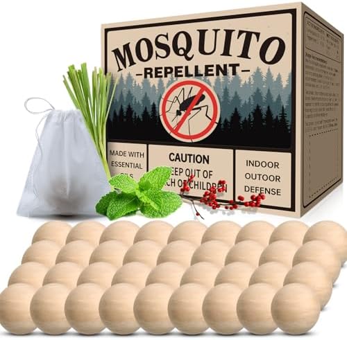 Mosquito Repellent 36 Balls – Mosquito Repellent Outdoor Patio & Indoor, Natural Mosquito Deterrent for Yard, Patio, Camping & Travel