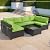 LEVELEVE 7 Pieces Outdoor Patio Furniture Sets,Rattan Conversation Sectional Set,Manual Weaving Wicker Patio Sofa with Tea Table