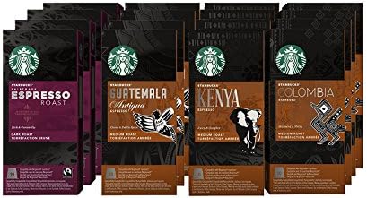 Nespresso Starbucks Colombia, Espresso, Guatemala, Kenya (120 count) Variety Assortment