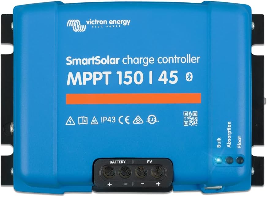 Victron Power SmartSolar MPPT Photo voltaic Cost Controller (Bluetooth) – Cost Controllers for Photo voltaic Panels – 150V, 45 amp, 12/24/36/48-Volt