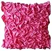 The HomeCentric Fuchsia Rose Housses De Coussin, Ruffles Style Vintage Shabby Chic 45x45 cm Taie d'oreiller, Satin Taies d'oreiller, Contemporain Jettent des Oreillers Couvrent - Vintage Fuchsia