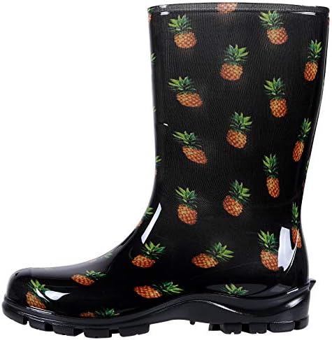 pineapple rain boots