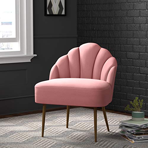 Amazon Brand – Rivet Sheena Glam Tufted Velvet Shell Chair, 23.5'W, Rose #TOP1