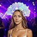 JICASTO Light Up Headband Fashion Color LED Crown Headbands for Women with Giltter Gel, Perfect for Party Cosplay