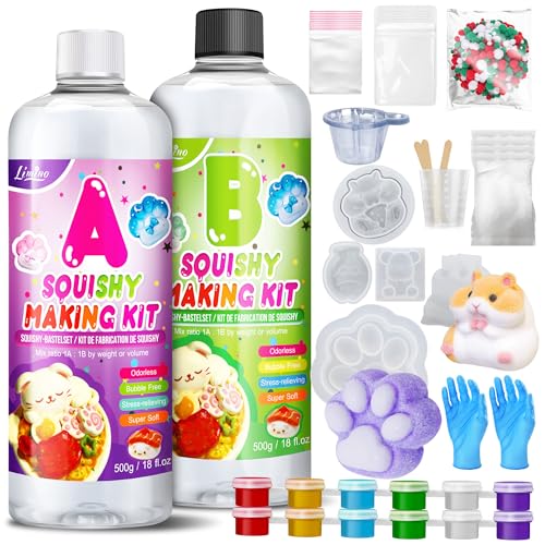 Kit de Silicona Líquida para Squishy   1000g relación AB 1:1 Goma de Silicona Súper Suave para Crear Squishies, Kit de fabricación Squishy Gel, Squishy Maker, Regalos Anti Estrés Taba