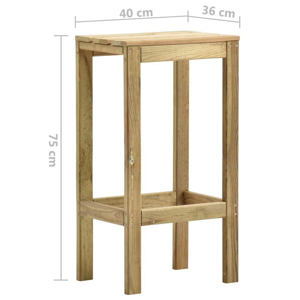 vidaXL Sgabelli da Bar da Giardino 2 pz in Legno di Pino Impregnato