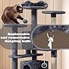 Yaheetech 54in Cat Tree, Multi-Level Cat Tower with Spacious Kitten-ear Perch, 2 Cozy Caves, Scratching Posts, Climbing Ladder, 2 Plush Balls, Durable Pet House Furniture for Indoor Kittens, Dark Gray #4