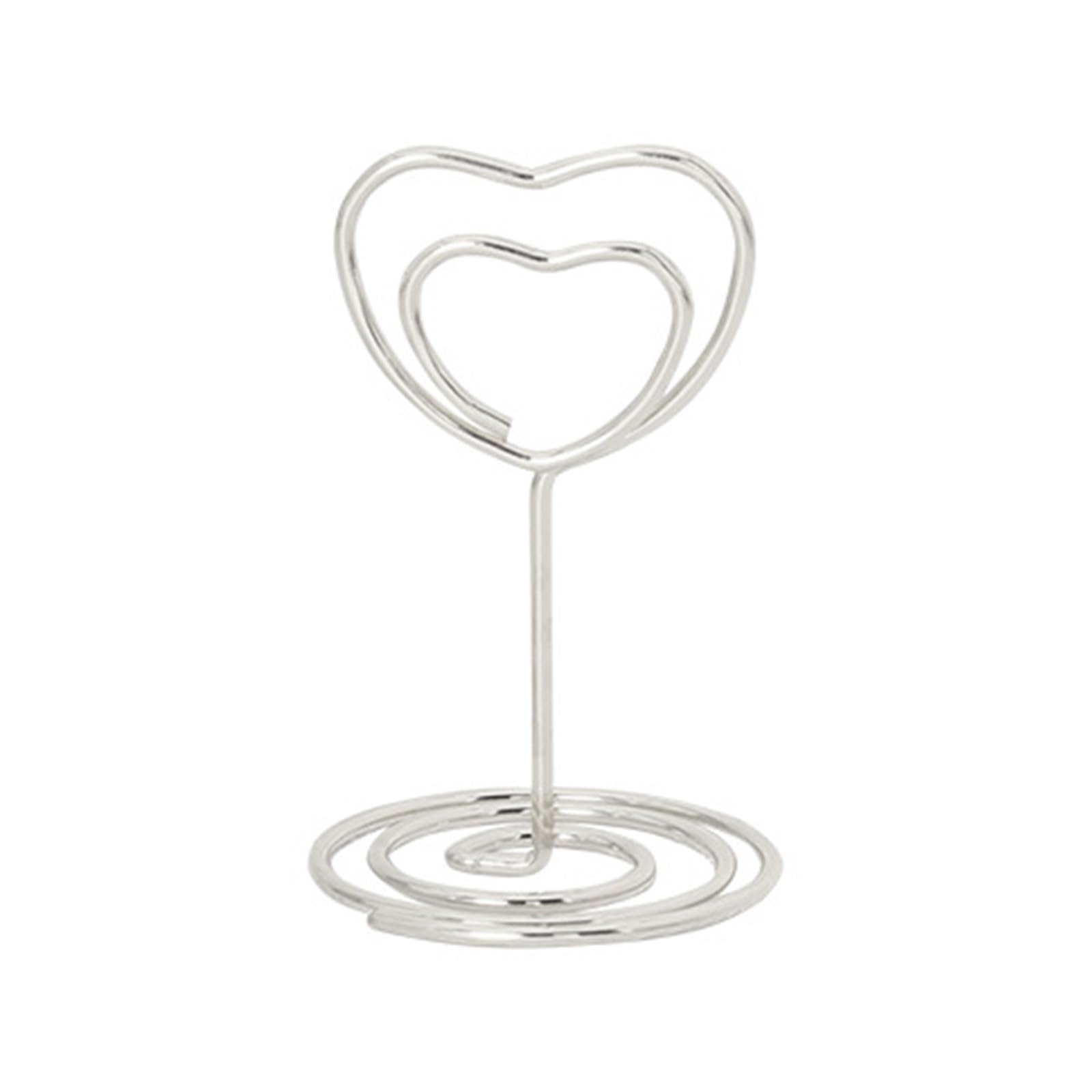 alloneslife 10Pieces 1.9Inch Wire Place Card Holder Heart Shape Table Number Holders Photo Stand Memos Notes Clip Holder for Wedding Centerpiece Picture Holders