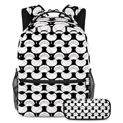 Sac à dos scolaire fille et garçon avec trousse géométrique pour adolescents