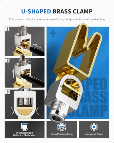 Image of BEBOBLY 50 Amp EV Charging Receptacle /Outlet, Weather-Resistant NEMA 14-50R EV Power Outlet with Wall Plate, U-Shaped Brass Clamp -Industrial Grade, 3-Pole 4-Wire Grounding, 125 /250V, UL Listed