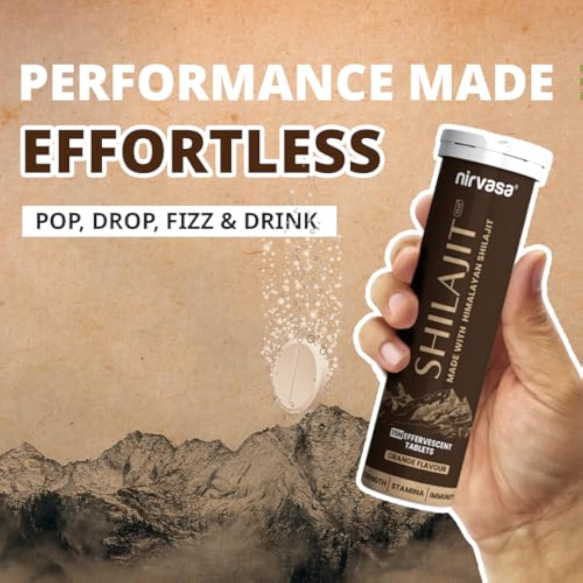 Nirvasa Shilajit Plus Effervescent Tablets, 15 Tablets