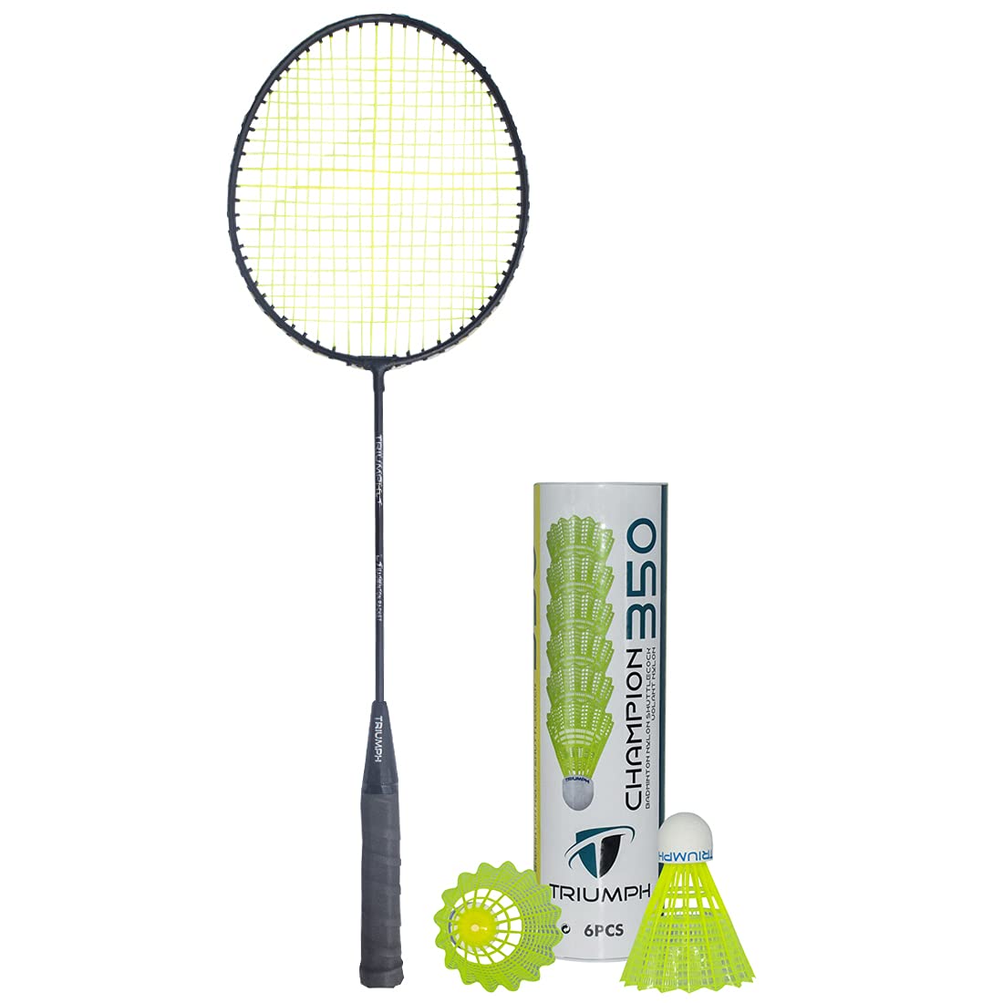 TRIUMPH Badminton Racket, Badminton Shuttle Cock, Badminton Racquet Triumph Blacken 1 Pc with 6 Pc Triumph Champion 350 Shuttlecock Nylon & Full Racket Cover-picture-21