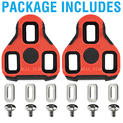 Look Keo Compatible Bike Cleats – 7 Degree Float Replacement Clipless Cleat For Keo Standard Bicycle Pedals – Features Large Red Tpu Surface For Better Pedal Grip #TOP6