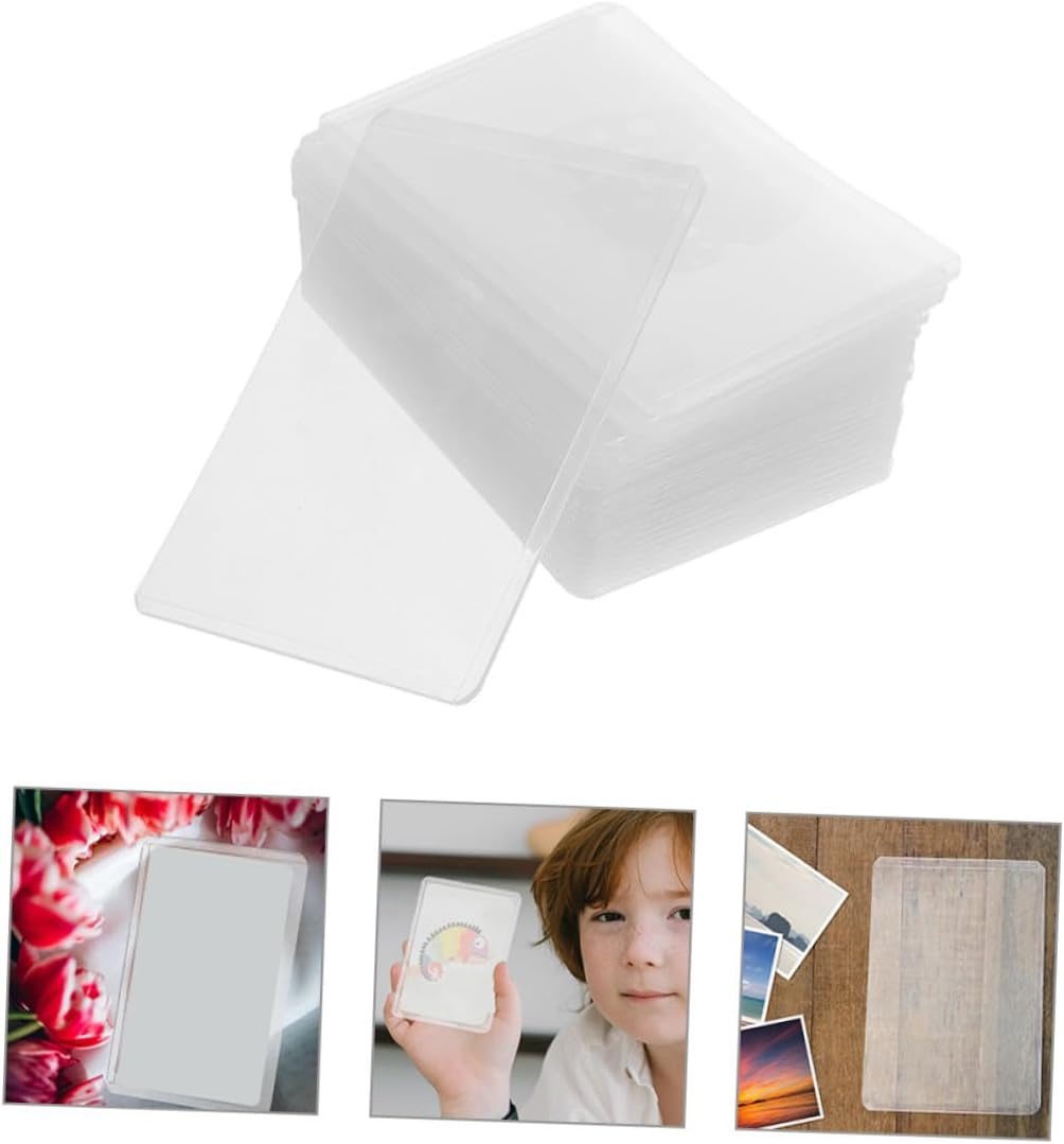 Tofficu 150pcs Transparent Photo Card Protectors Double-Sided Sleeves for Cards and Album Covers for Collectibles and Important Documents