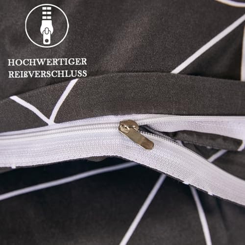 Nesture Bettwäsche 140x200 2teilig Mikrofaser, Kariert Anthrazit – Ansicht 5