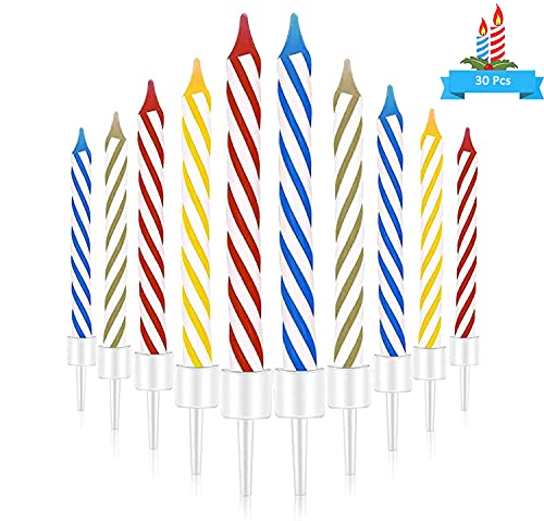 Magic Relight Geburtstagskerzen, 30 Stück Kuchenkerzen Fun Prank Kit Kuchen Tricks und Dekorationen Trickkerze für Geburtstag, Party, Weihnachten, Feier (30pcs relight candles) Cover