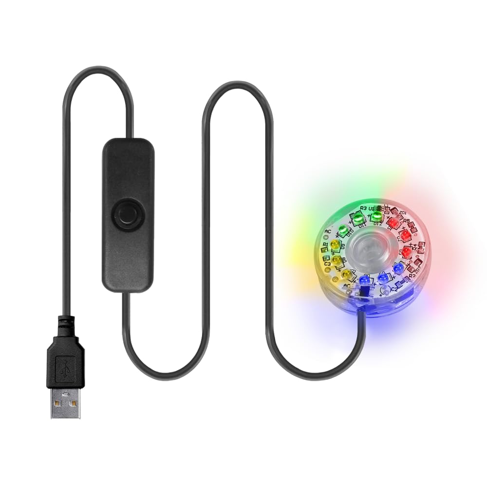 DONGKER LED Aquarium Light, USB 5V 1W Underwater Light Colourful Waterproof Plastic Fish Tank Lamp for Aquariums Fish Tanks