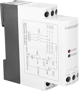 Zerodis 3相回路保護電圧監視リレー相欠電シーケンスプロテクター LED表示 6A AC250V for 電動モーター/油ポンプ サイズ79 X 23 X 79mm