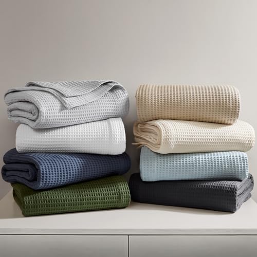 Madison Park Waffle Weave Blanket Cotton All Season for Summer, King, Khaki by Madison Park - Used condition - Image 6