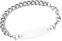 Vista 113 de Brazaletes de alerta médica ajustables de 7.5" a 9" para mujer/hombre, de acero inoxidable, intercambiables